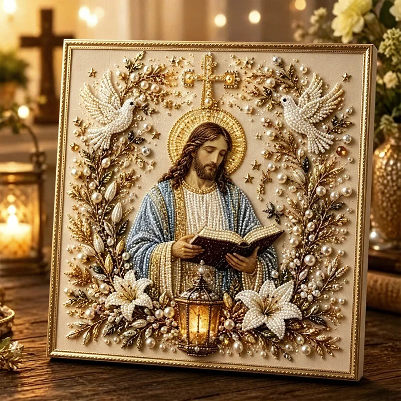 🎄 Premium 3D Diamond Jesus Birth Nativity Scene Painting Art Kit | Luxury Flocked Canvas with Scratch-Resistant Non-Fading Diamond Beads DIY Christmas Faith Decor 🌟✝️💎