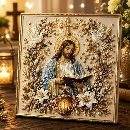 🎄 Premium 3D Diamond Jesus Birth Nativity Scene Painting Art Kit | Luxury Flocked Canvas with Scratch-Resistant Non-Fading Diamond Beads DIY Christmas Faith Decor 🌟✝️💎