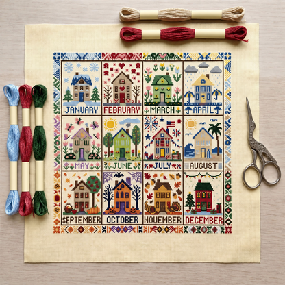 12-Month Cross Stitch Kit