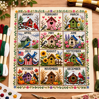 12-Month Cross Stitch Kit