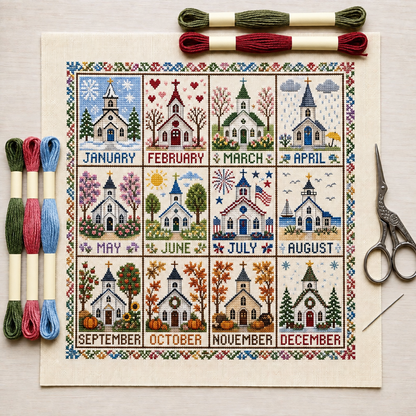12-Month Cross Stitch Kit