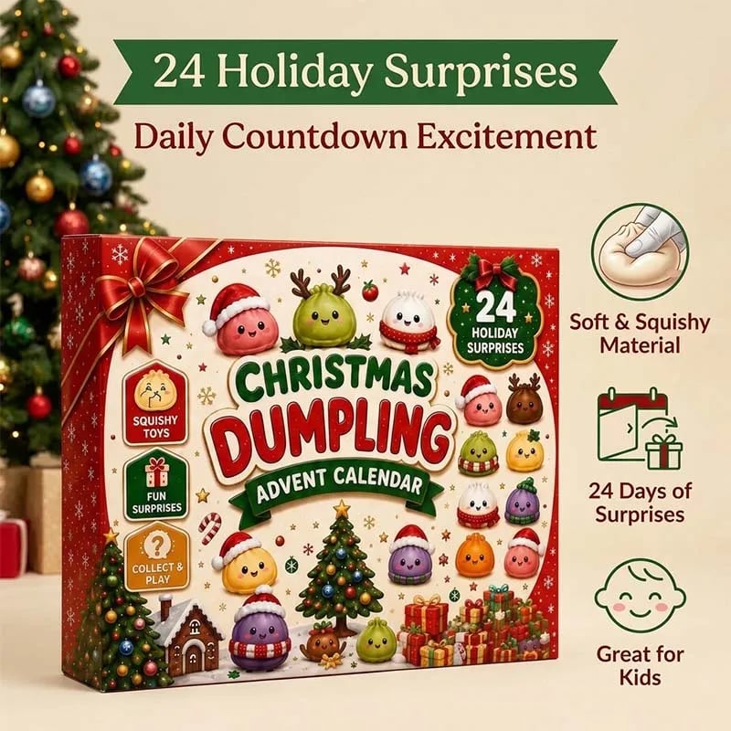 Weihnachts-Adventskalender mit Teigtaschen-Squishys