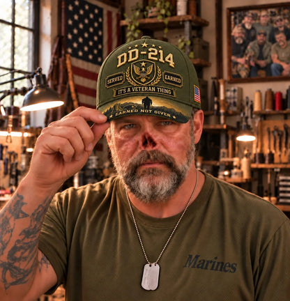 100% Handmade DD-214 Veteran Honor Embroidered Cap (𝗧𝗵𝗼𝗺𝗮𝘀 𝗠𝗶𝗹𝗹𝗲𝗿 𝐇𝐚𝐧𝐝𝐦𝐚𝐝𝐞®)-Buy 2 Get Extra 10% Off