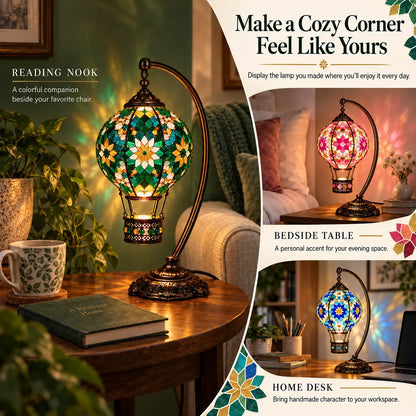 📍⏳ 49% OFF – 🎨 Beginner-Friendly Turkish Mosaic Hot Air Balloon Lamp DIY Kit | Complete Kit with Mosaic Pieces, Tools & USB Light Included ✨