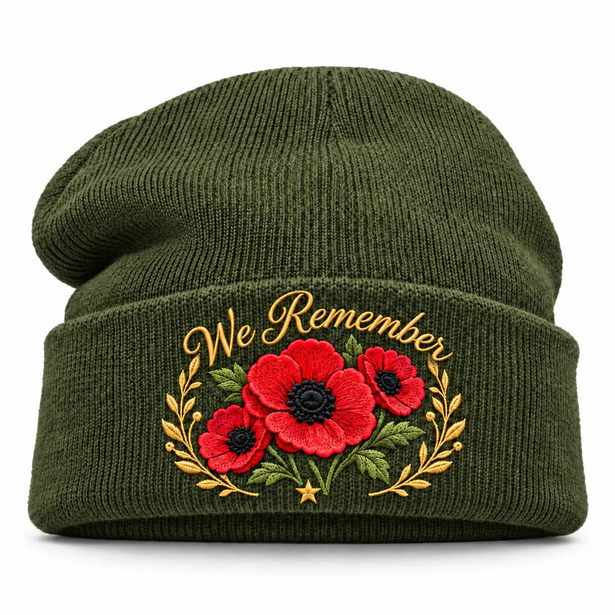 🌺 Lest We Forget — Poppy Tribute Remembrance Beanie