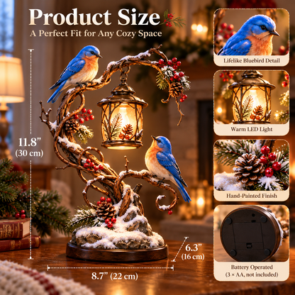 🐦✨ Bluebirds of Hope™ – Light-Up Winter Bluebird Lantern | Warm Glowing Bird Figurine, Cozy Home Decor & Meaningful Gift ❤️