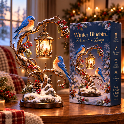 🐦✨ Bluebirds of Hope™ – Light-Up Winter Bluebird Lantern | Warm Glowing Bird Figurine, Cozy Home Decor & Meaningful Gift ❤️