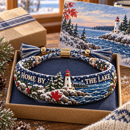 🌊 Lake Ontario Forever Embroidered Bracelet | Scenic Lake Design with Adjustable Woven Band, Meaningful Message & Gift-Ready Keepsake Box 🍁