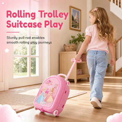 Kids’ Pretend Makeup Vanity Suitcase – Portable Dress-up Toy Set For Girls