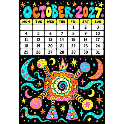 📅🎨2027 Whimsical Art Wall Calendar – 12-Month Fantasy Illustration Calendar