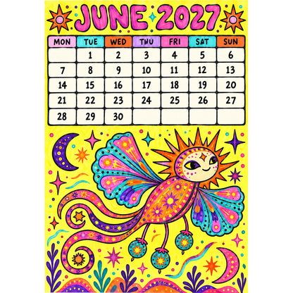 📅🎨2027 Whimsical Art Wall Calendar – 12-Month Fantasy Illustration Calendar