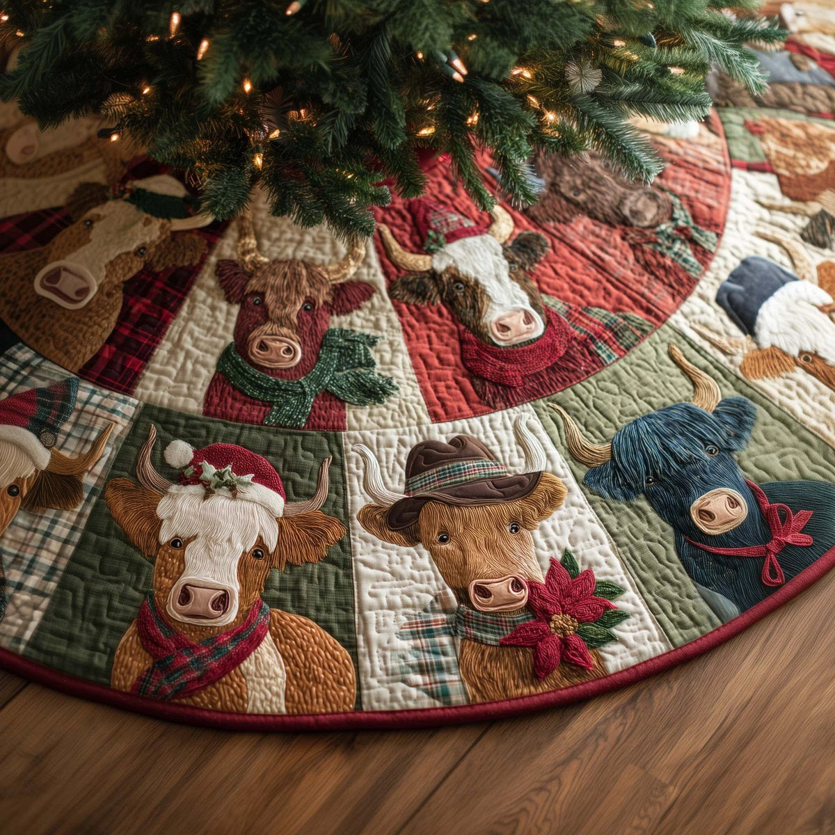 3d Optical Illusion Quilted Christmas Tree Skirt