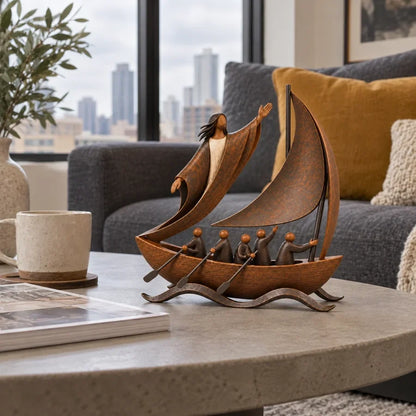 ⛵ ❤️When Life Gets Stormy, Let Faith Be Your Anchor — Peace in the Storm Sailboat Sculpture ✝️