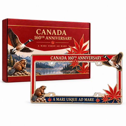 🍁🚗 Canada 160th Anniversary Commemorative Metal License Plate Frame