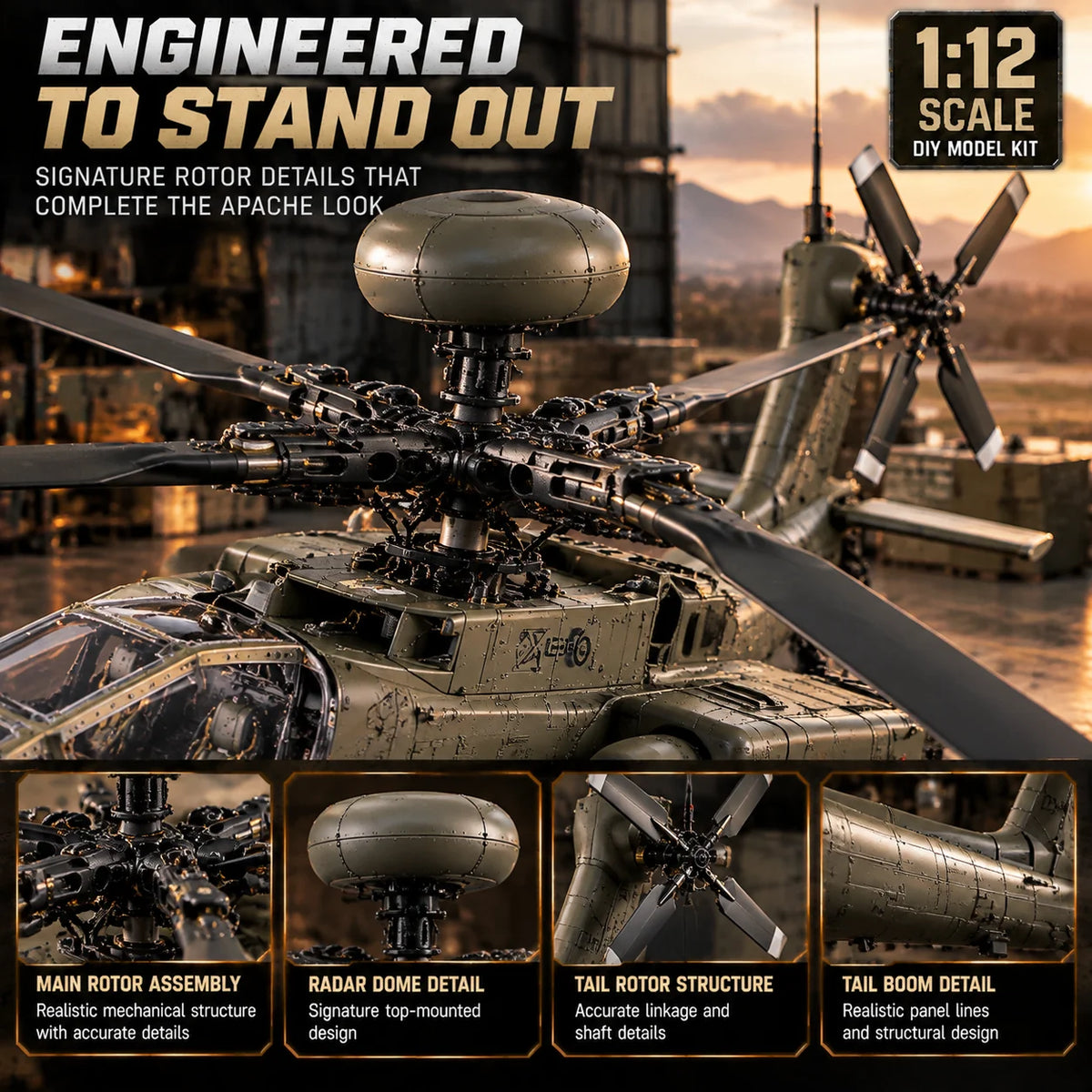 🔥LAST DAY 49% OFF🚁Attack Helicopter Model Kit – Build Your Own Military Aviation Legend