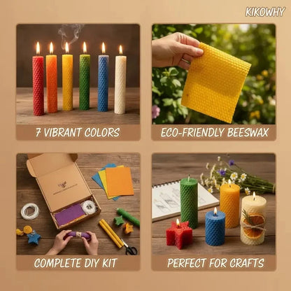🔥HOT SALE🔥The Cozy Candle Studio – DIY Beeswax Candle Craft Kit (12-Piece Set)📢🕯️