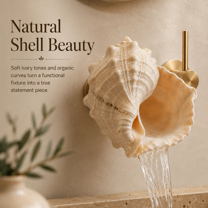 🐚 Coastal Seashell Wall-Mount Faucet | Beach Style Bathroom Decor