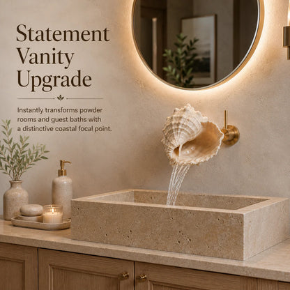 🐚 Coastal Seashell Wall-Mount Faucet | Beach Style Bathroom Decor