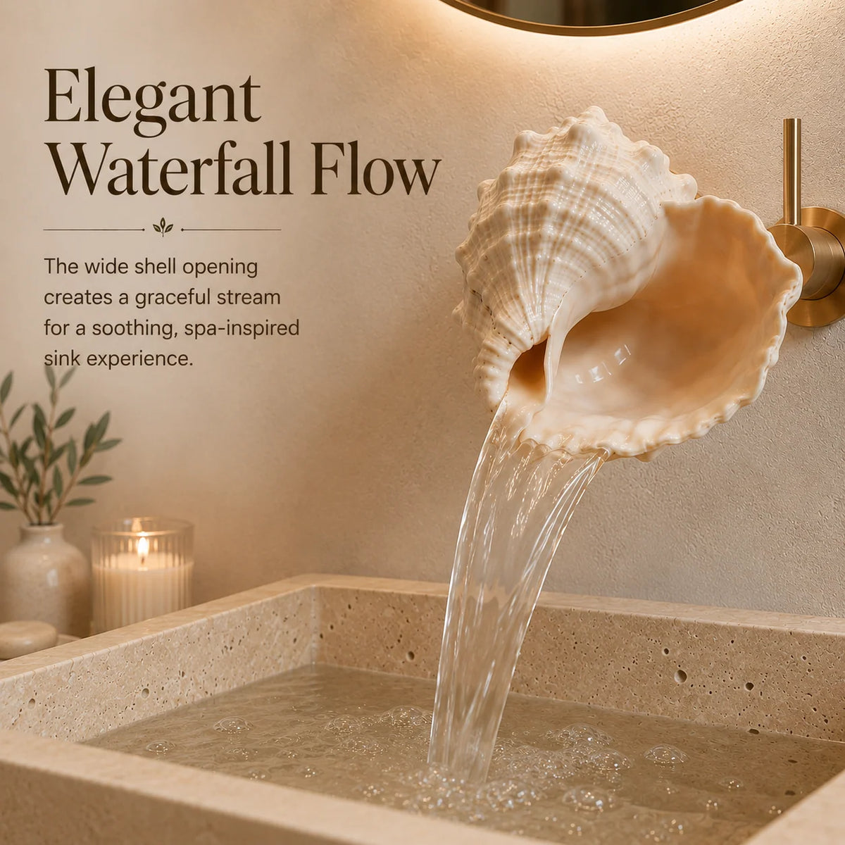 🐚 Coastal Seashell Wall-Mount Faucet | Beach Style Bathroom Decor