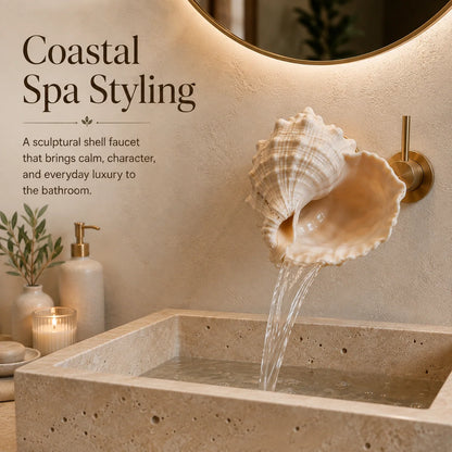 🐚 Coastal Seashell Wall-Mount Faucet | Beach Style Bathroom Decor