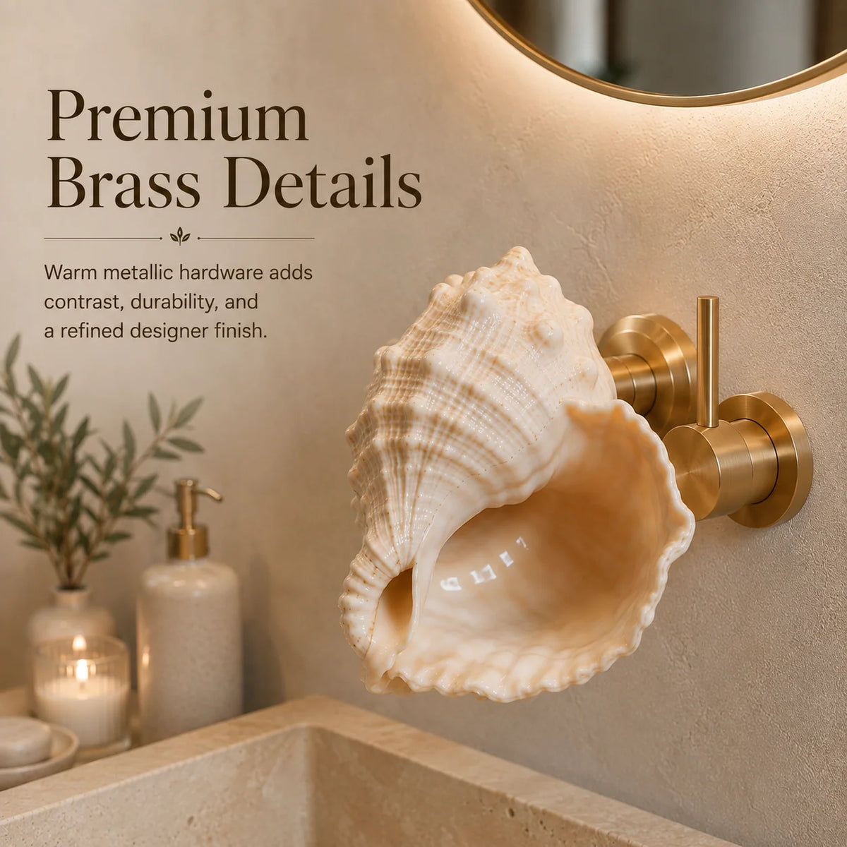 🐚 Coastal Seashell Wall-Mount Faucet | Beach Style Bathroom Decor