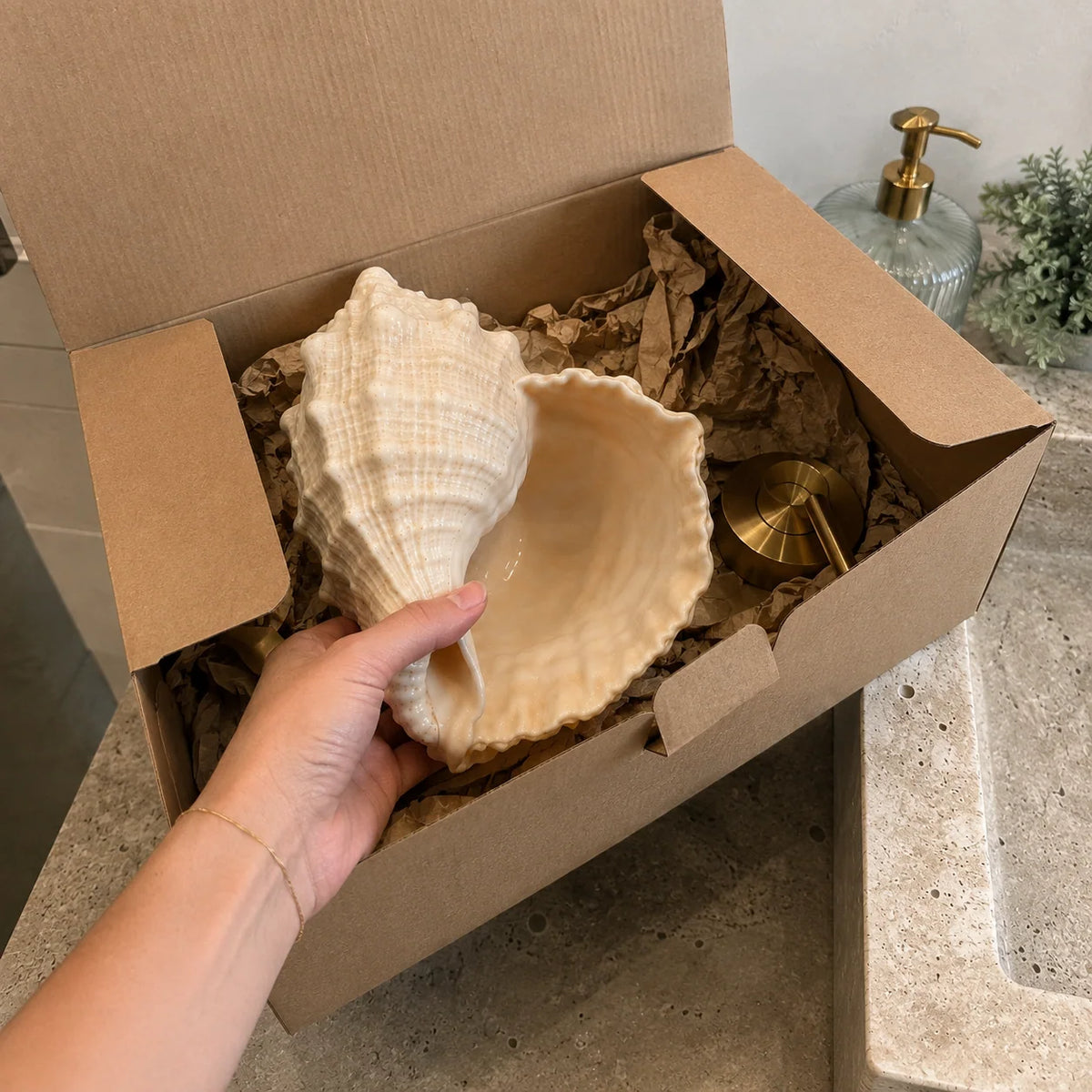 🐚 Coastal Seashell Wall-Mount Faucet | Beach Style Bathroom Decor