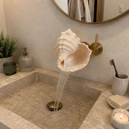 🐚 Coastal Seashell Wall-Mount Faucet | Beach Style Bathroom Decor