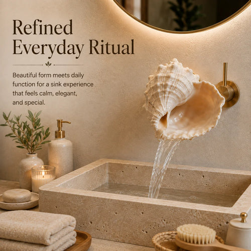 🐚 Coastal Seashell Wall-Mount Faucet | Beach Style Bathroom Decor