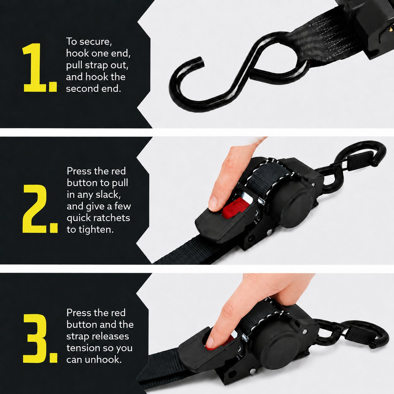 🔥Last Day Promotion - 49% OFF🔥Auto Retractable Ratchet Straps