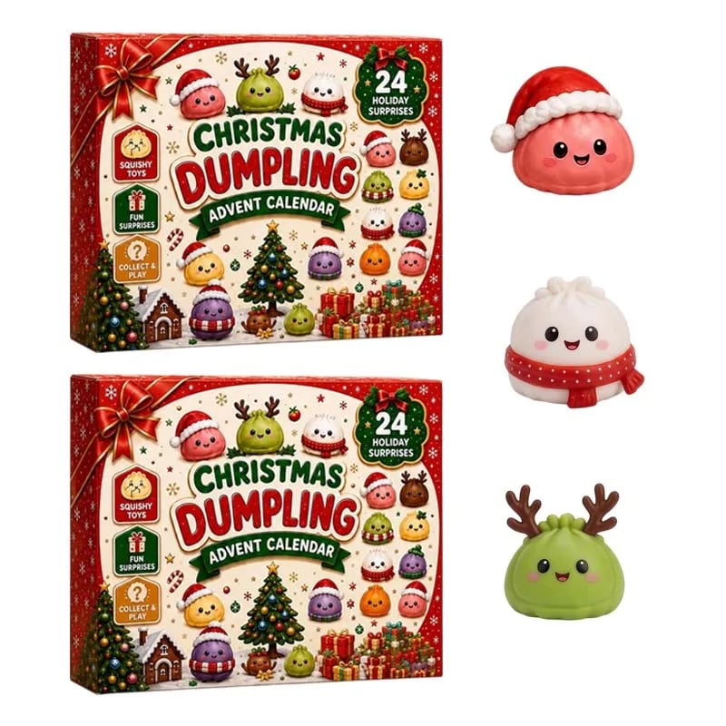 Weihnachts-Adventskalender mit Teigtaschen-Squishys