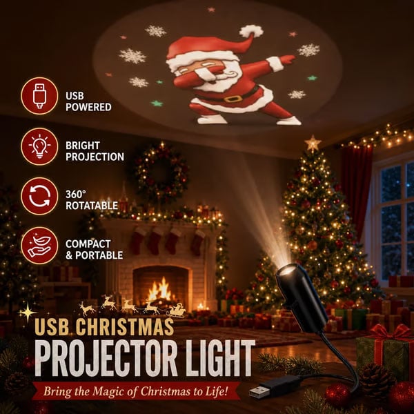 🎄🌟 Christmas Projection Night Light-Plug & Play HD Christmas Projector🎅