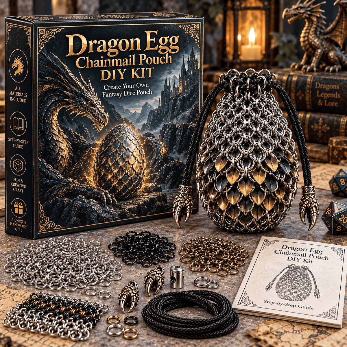 🔥Last Day 49% OFF - 🐉 Dragon Egg Chainmail Pouch DIY Kit