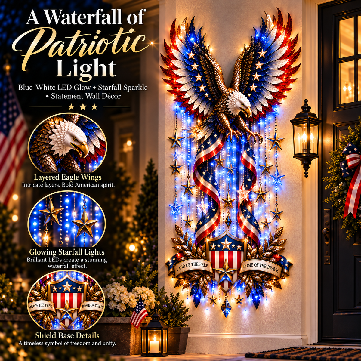 🦅American Glory Cascade - Let Freedom Light Your Home🏠