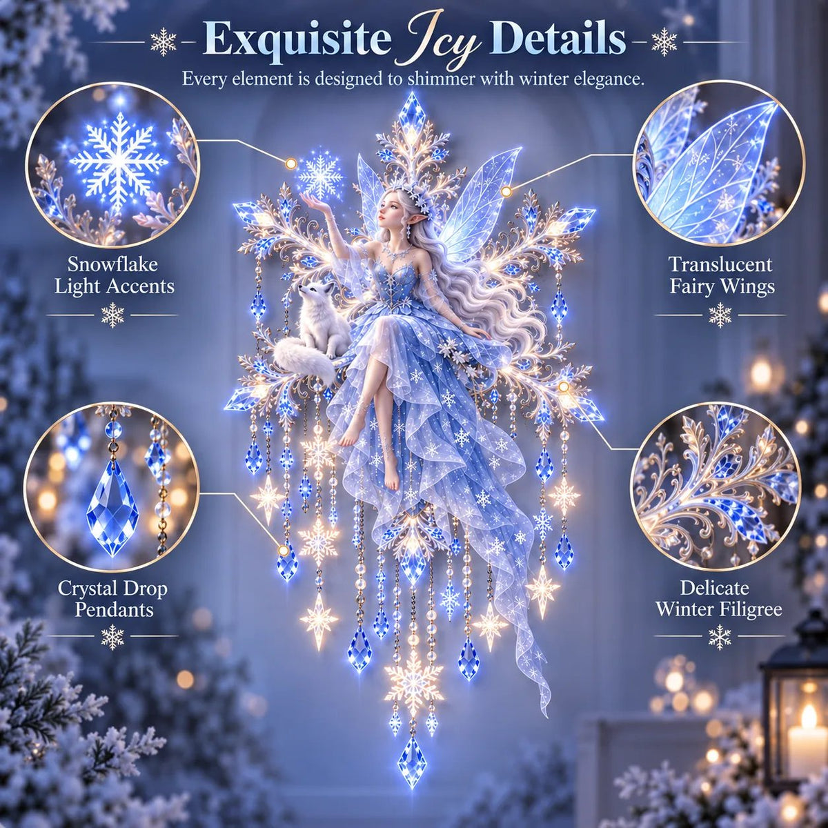 ❄️✨ Ice Snow Elf Starfall Wall Light – Bring Magical Winter Wonderland Glow to Your Home!