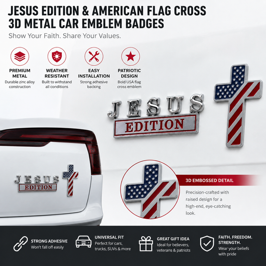 🔥Last Day 42% OFF✝️Blessed Jesus Edition Cross Car Emblem Metal Badge