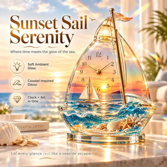 🔥 Last Day 50% OFF-🌊Coastal Glow Crystal Clock Collection — Bring the Beauty of the Sea Home ✨