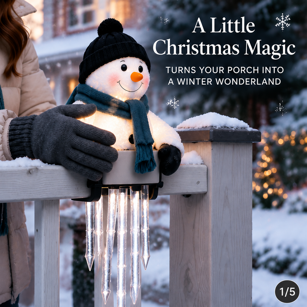 ☃️Today 49% OFF🔥 - WinterGlow Snowman Icicle Light Decor