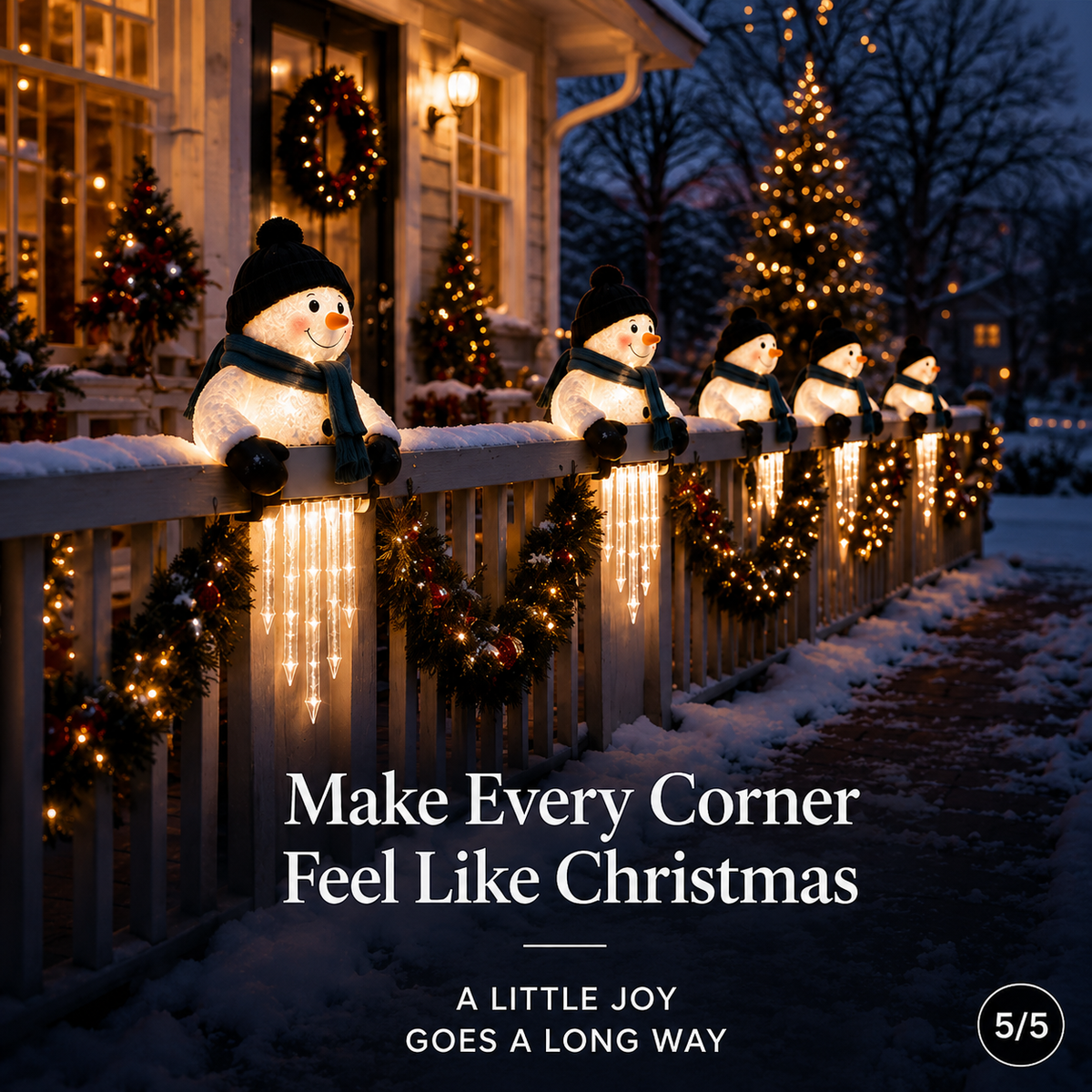 ☃️Today 49% OFF🔥 - WinterGlow Snowman Icicle Light Decor