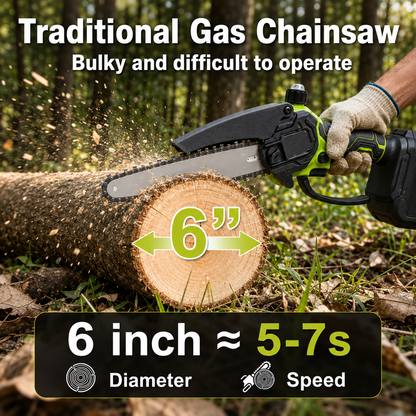 ⚡ SAVE 49% 🪚 6-Inch Cordless Mini Chainsaw 🌿 Lightweight Power for Easy Cutting