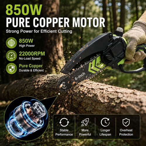 ⚡ SAVE 49% 🪚 6-Inch Cordless Mini Chainsaw 🌿 Lightweight Power for Easy Cutting
