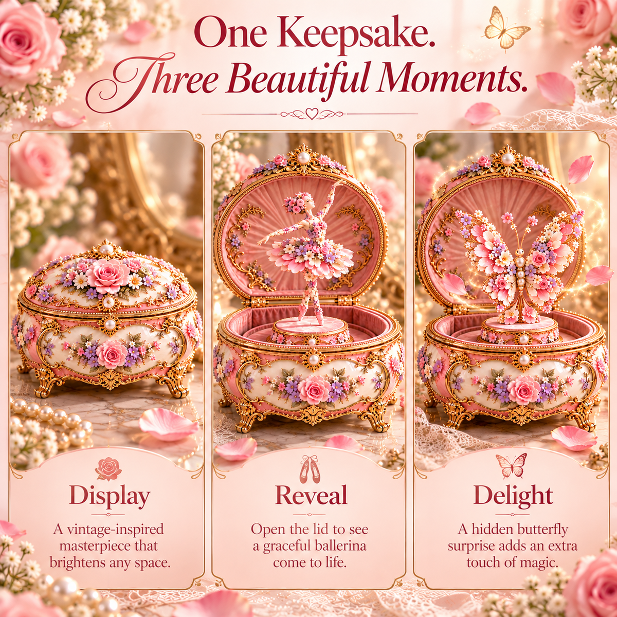 🌸 Last Day 50% OFF Floral Ballerina Music Box – A Romantic Keepsake With a Magical Butterfly Reveal 🦋