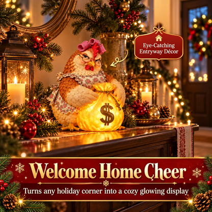 🎄✨ Lucky Fortune Chicken & Dragon LED Figurines – Glowing Money Bag Christmas Decor | Unique Holiday Gifts