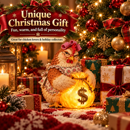 🎄✨ Lucky Fortune Chicken & Dragon LED Figurines – Glowing Money Bag Christmas Decor | Unique Holiday Gifts