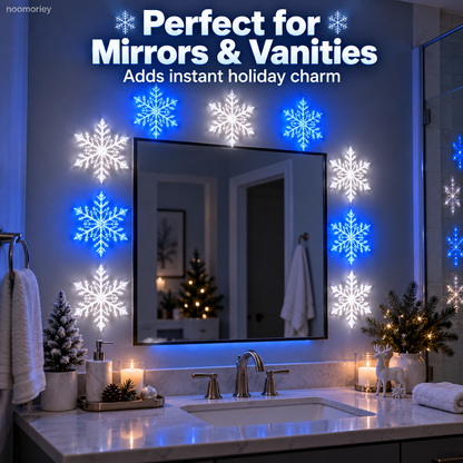 ❄️12 PCS LED Snowflake Wall Lights  – Blue & White Christmas Holiday Decor