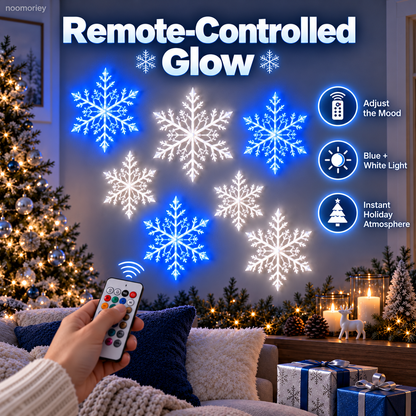 ❄️12 PCS LED Snowflake Wall Lights  – Blue & White Christmas Holiday Decor