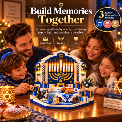 🕎✨ Last Day 50% OFF 🔥 Hanukkah Family Light Building Block Display Set