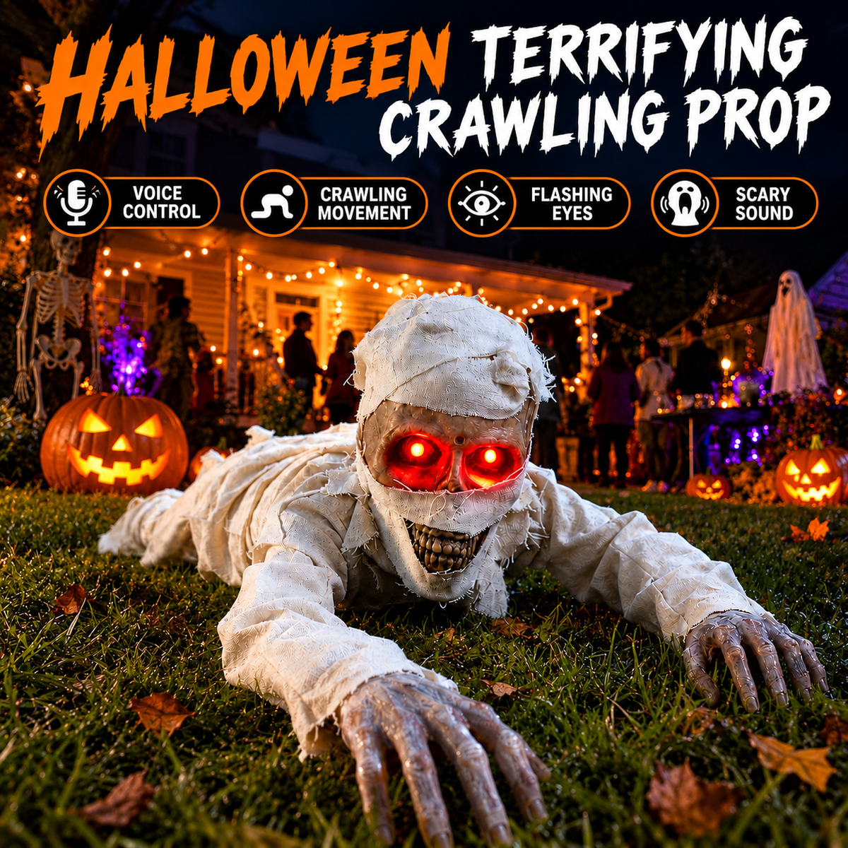 🔥Buy 2 Get 20% OFF🔥🎃 Crawling Halloween Ghoul™ — Glowing Eyes, Creepy Sounds & Real Crawling Action