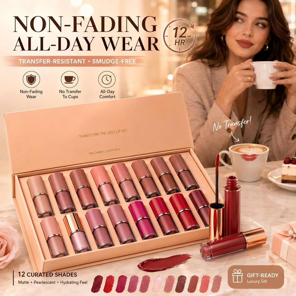 [💥LIMITED DEAL] 💄 12-Color Liquid Lipstick Gift Set