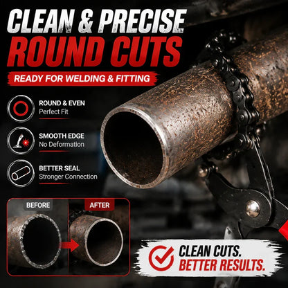 🔧 Chain Exhaust Pipe Cutter | Spark-Free 360° Manual Tube Cutting Tool