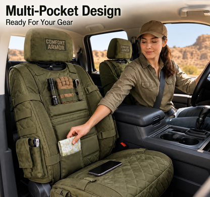 Tactical Molle Car Seat Cover Organizer – Rugged Protection & Smart Storage